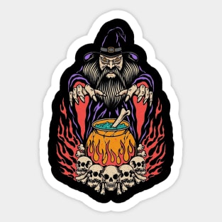 Witch and Skull Sticker